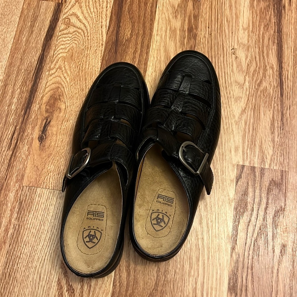 Ariat ATS Equipped Black Leather Slip On Sandal Women's Style 96801